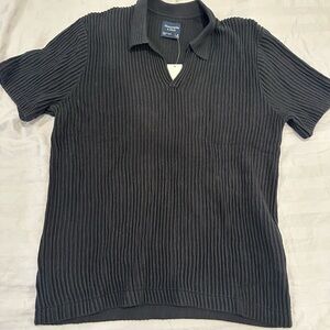 Men's Black Sweater Polo